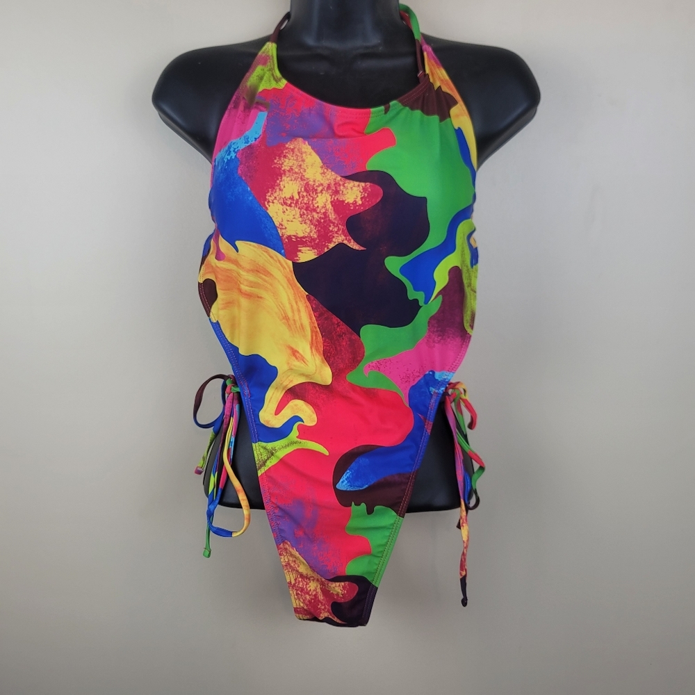 Multi Color One Piece Swimsuit size XL